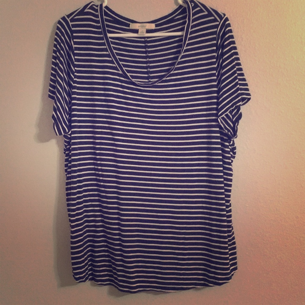 Blue and White Striped T-shirt